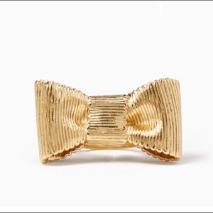 Kate Spade All Wrapped Up Bow Ring Gold Grosgrain
